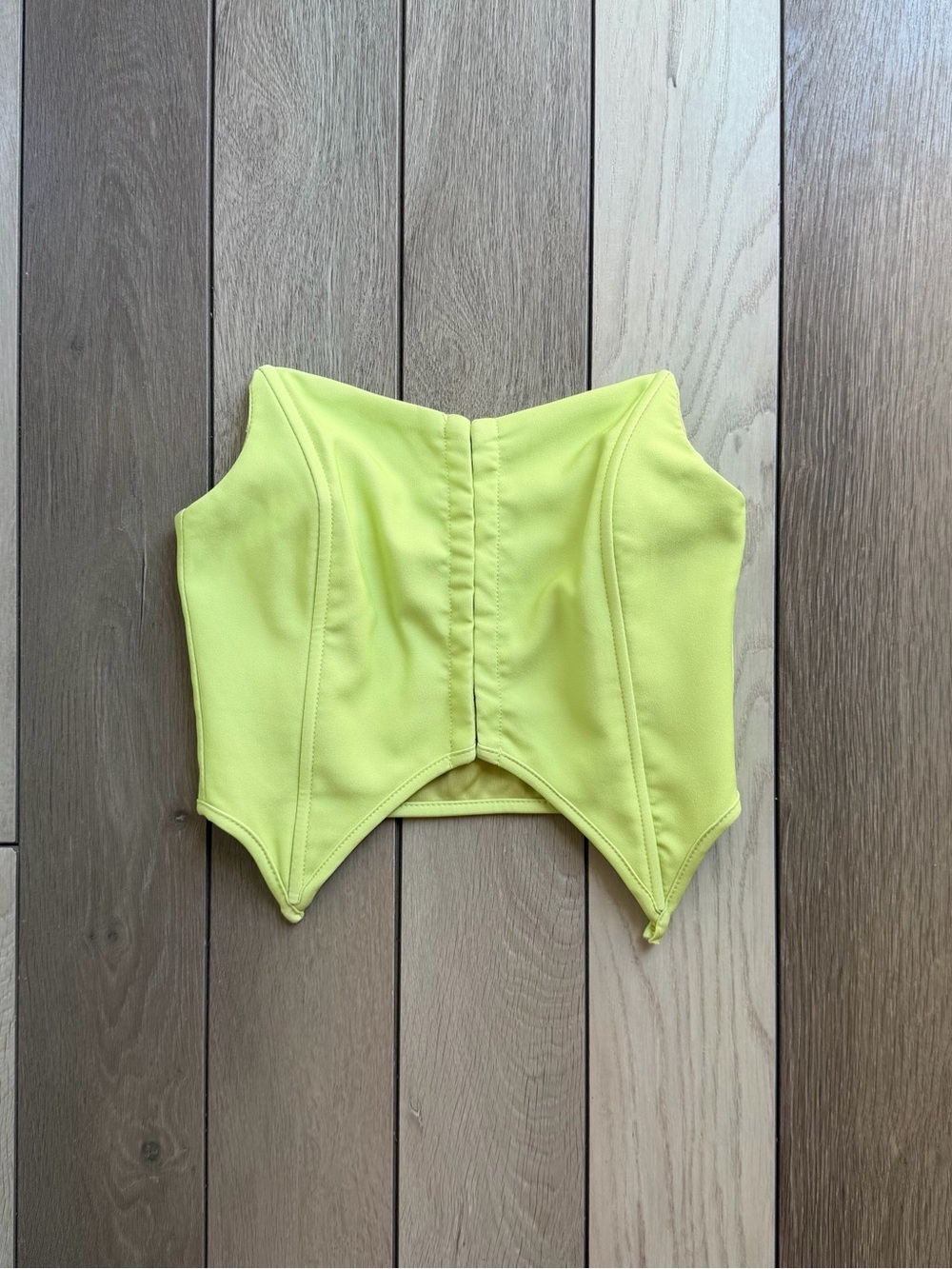 Tiger Mist neon green corset top
